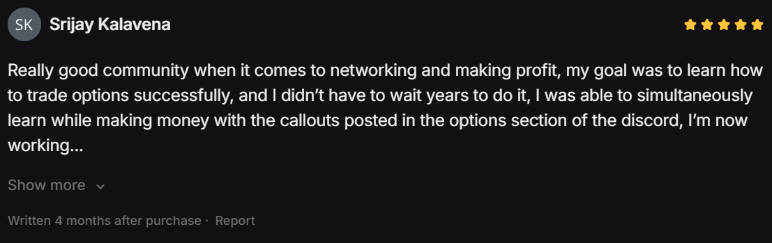 Review from Srijay Kalavena